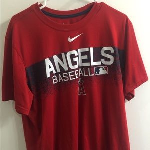 LA Angels Nike Red Authentic Team Issued Shirt